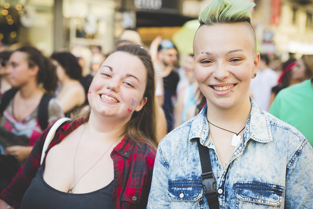 People at gay pride parade in Milan JUNE 27, 2015