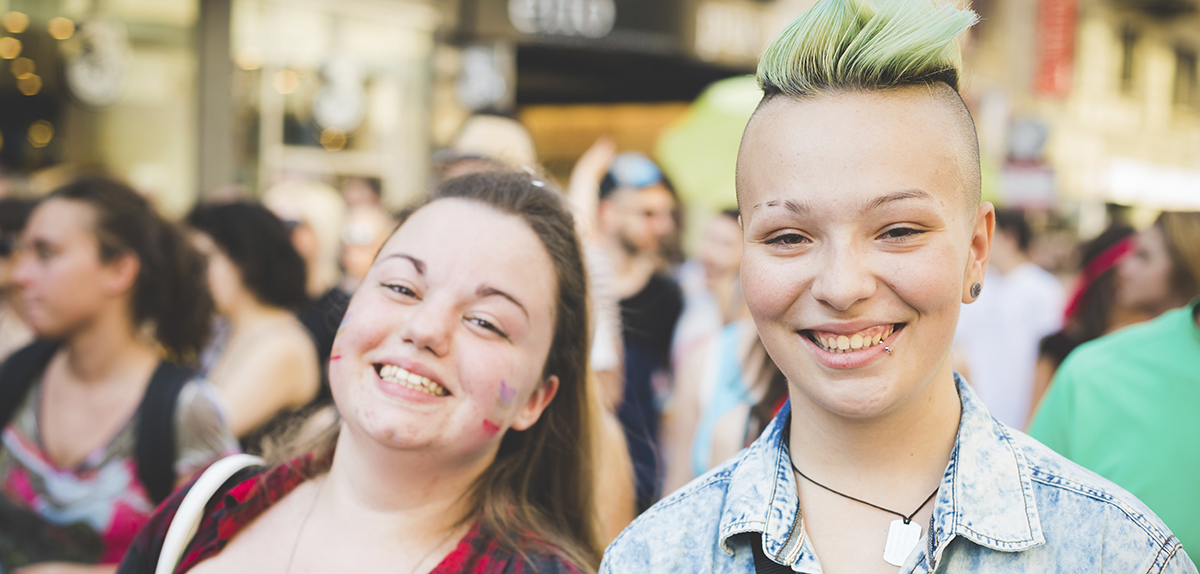 People at gay pride parade in Milan JUNE 27, 2015