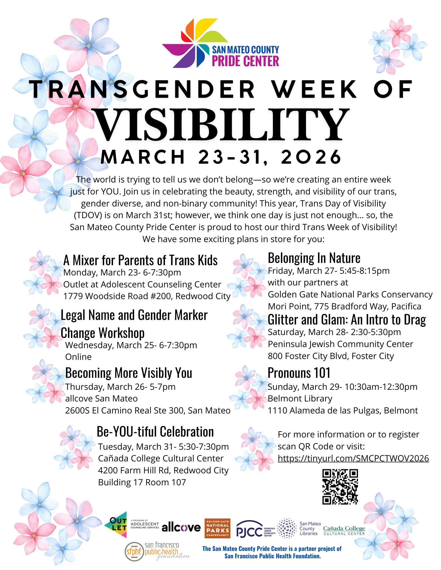 Join Outlet & the San Mateo County Pride Center for Trans Week of Visibility!