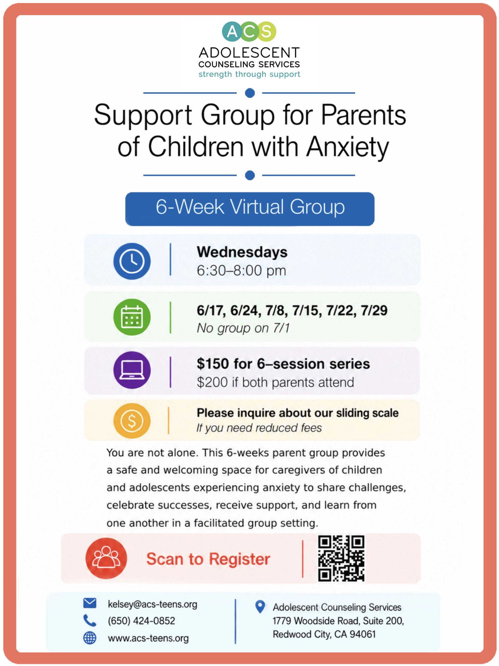 A New ACS Group for Parents of Children with Anxiety!